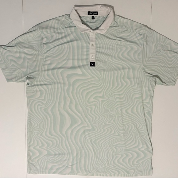 Bad Birdie Other - Bad Birdie Pale Green Mint Swirl Polo Shirt XXL